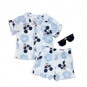 Ensemble Bébé Chemise, Short et Lunettes de Soleil