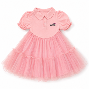 Robe Rose à Nœud et Motif Texte
