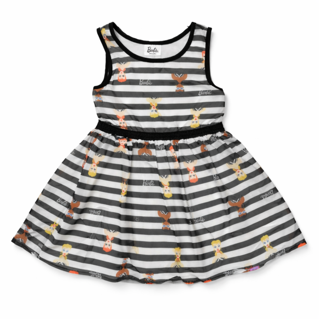 Robe Enfant Décontractée Printemps-Été à Motifs et Rayures