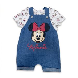 Ensemble 2 Pièces Bébé Fille - Salopette Courte & T-shirt Décontracté