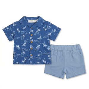 Ensemble Chemise & Short Enfant Motifs Tropicaux