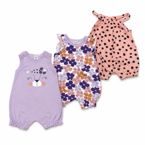 Ensemble de 3 Barboteuses Bébé Été Décontractées