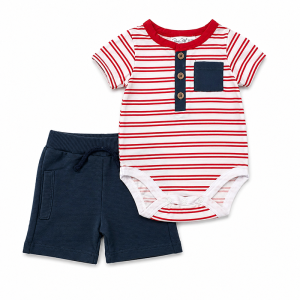Ensemble Body et Short Rayé pour Bébé
