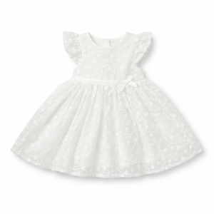 Robe Blanche Cérémonie pour Bébé Fille - Tailles 6 à 36 Mois
