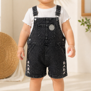 Ensemble Salopette jean Noire pour fille
