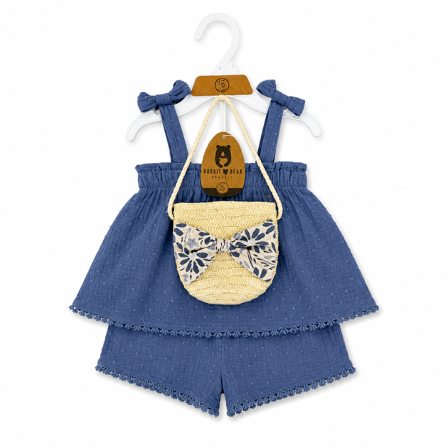 Ensemble Bohème 3 Pièces Été : Haut à Bretelles, Short et Sac à Main – Image 4