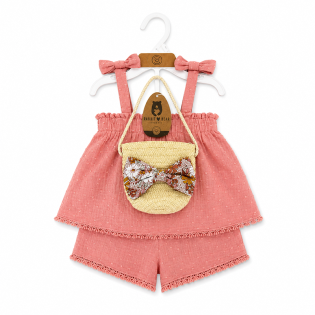 Ensemble Bohème 3 Pièces Été : Haut à Bretelles, Short et Sac à Main – Image 5