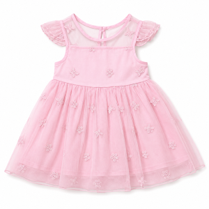 Robe de Cérémonie Rose à Papillons