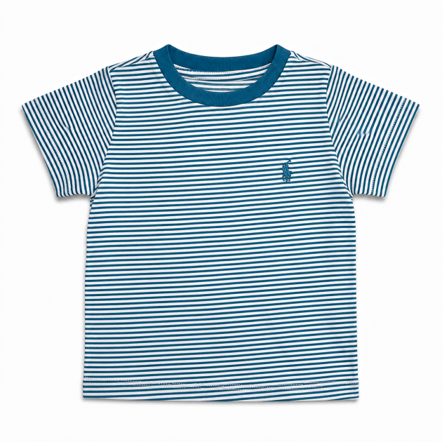 T-shirt Enfant Rayé Blanc et Bleu