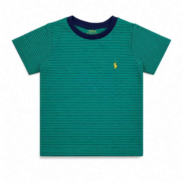 T-shirt Enfant Rayé Vert, Printemps/Été