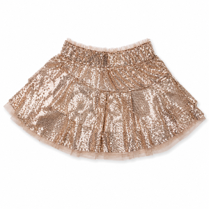 Jupe Pailletée - Or Rose & Beige Clair Festif