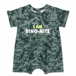 Barboteuse Bébé d'Été Décontractée Motifs Dinosaure et Camouflage - Vert, 18 Mois