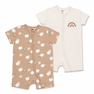 Ensemble de 2 Barboteuses Bébé à Motifs et Broderie