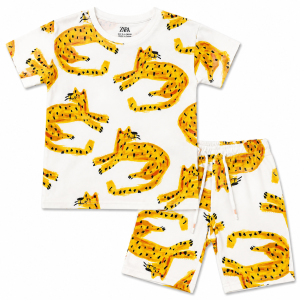 Ensemble T-shirt & Shorts garçon Motif Léopard Stylisé