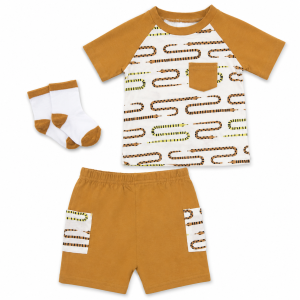 Ensemble 3 Pièces bébé : T-shirt, Shorts et Chaussettes