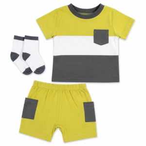 Ensemble Décontracté 3 Pièces bébé : T-shirt, Shorts et Chaussettes