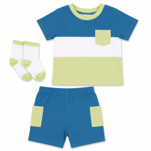 Ensemble 3 Pièces bébé Décontracté - T-shirt, Short & Chaussettes