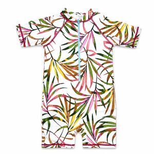 Maillot de bain 1 pièce motif feuillage tropical