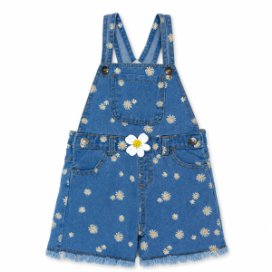 Salopette Short jean Fleurie marguerite