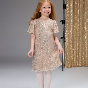 Robe Lc waikiki Festive Rose Poudré Pailletée
