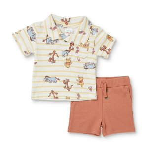 Ensemble 2 pièces en Cotton T-shirt polo et Short pour Bébé