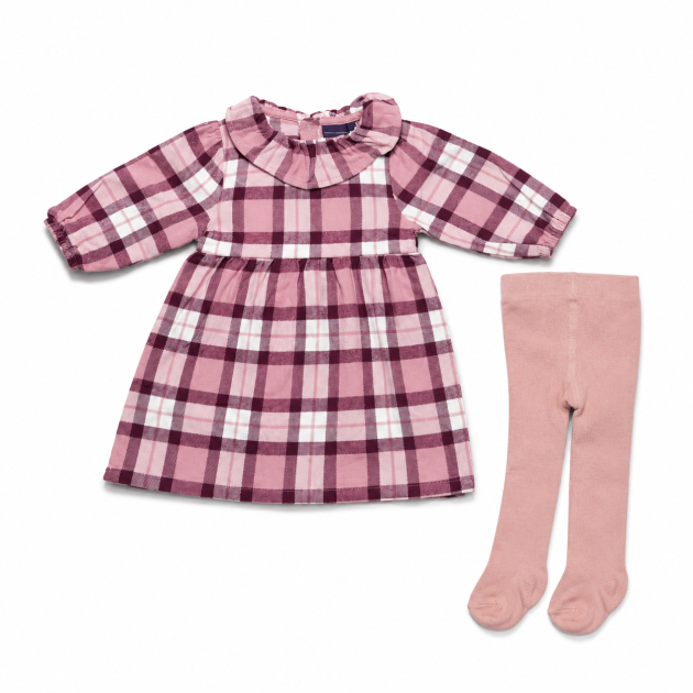 Ensemble Bébé Robe à Carreaux Rouge et Collants Blancs – Image 4