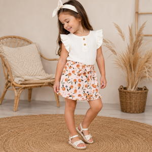 Ensemble 3 Pièces Décontracté Crème & Rose Pâle