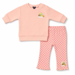 Ensemble Décontracté 2 Pièces : Sweat-shirt à Manches Longues et Pantalon Évasé