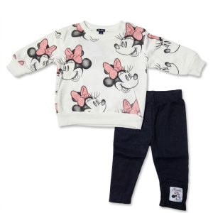 Ensemble Fillette 2 Pièces Sweatshirt et Legging Motif Minnie Mouse - 18 Mois