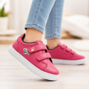 🇩🇪 Baskets Enfant Roses à Scratch – Motif Cartoon & Style Tendance