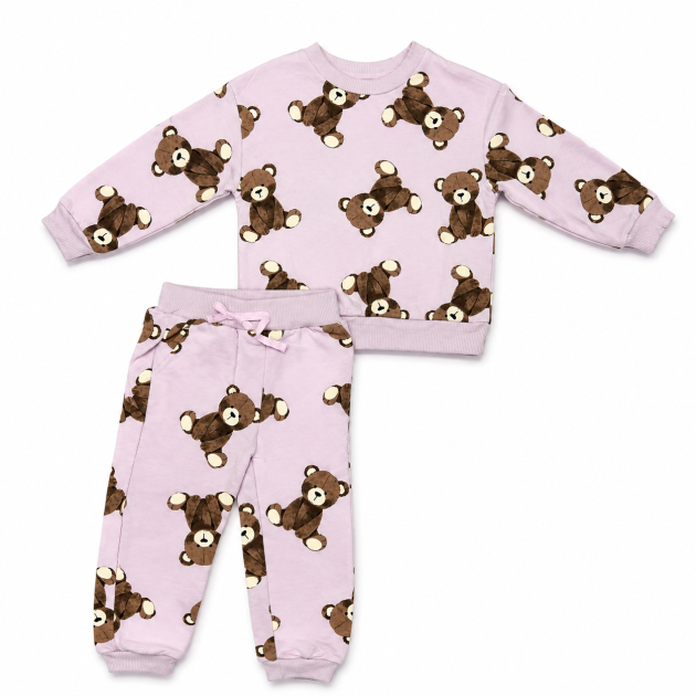 Ensemble de jogging fille 2 pièces Sweatshirt et Pantalon de jogging motif ours