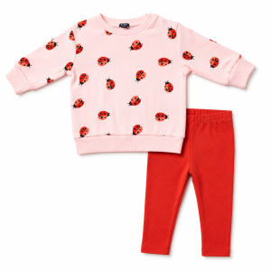 Ensemble Décontracté Coccinelles : Haut Manches Longues & Legging