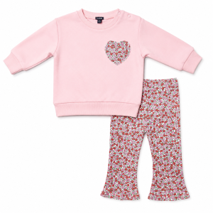 Ensemble 2 Pièces Décontracté : Sweatshirt à Manches Longues et Pantalon Évasé