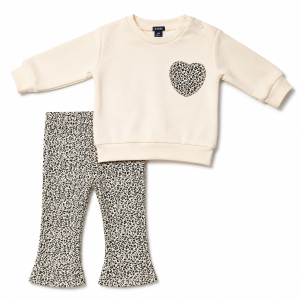Ensemble 2 Pièces Sweatshirt et Pantalon Imprimé Léopard - 24 Mois