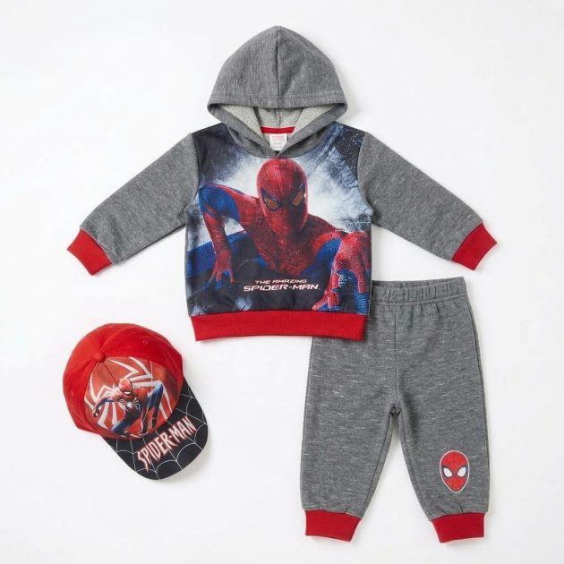 Ensemble Jogging Garçon Kiabi Spider-Man 3 Pièces avec Casquette – Image 4