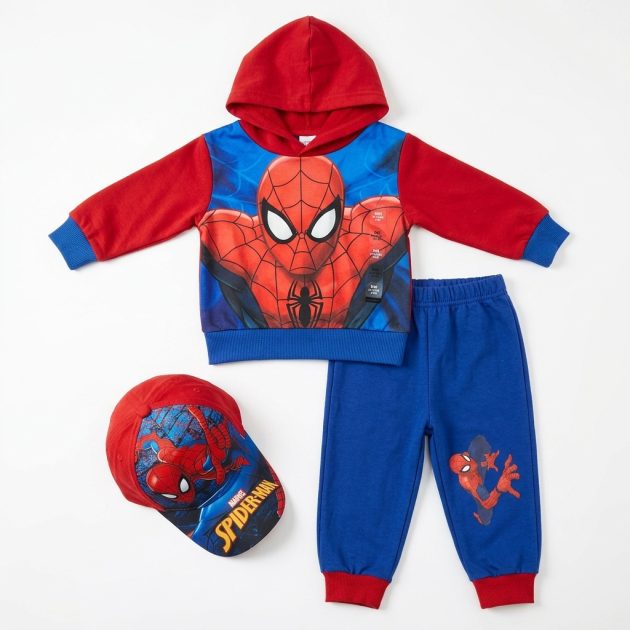 Ensemble Jogging Garçon Kiabi Spider-Man 3 Pièces avec Casquette – Image 5