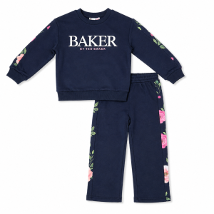 Ensemble Fille Ted Baker Bleu Marine – Sweat & Pantalon à Imprimé Floral