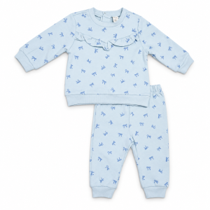 Ensemble bébé bleu à motifs nœuds