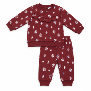 Ensemble fleuri bordeaux pour bébé
