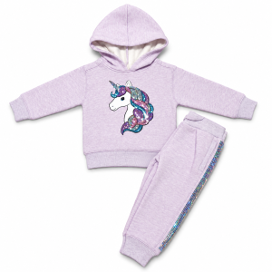 Ensemble jogging licorne lavande pailletée