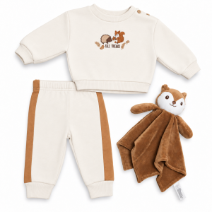 Ensemble bébé automnal et doudou woodland