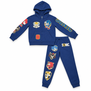 Ensemble Jogging Garçon Sonic – Sweat Zippé à Capuche & Pantalon