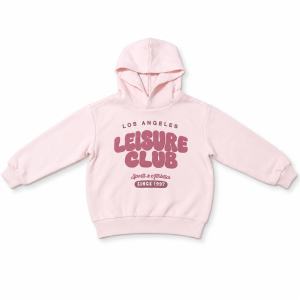 Sweat à Capuche Fille Leisure Club – Rose Pastel