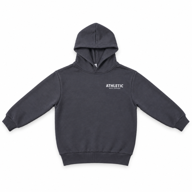 Sweat à Capuche Garçon Athletic – Gris Anthracite