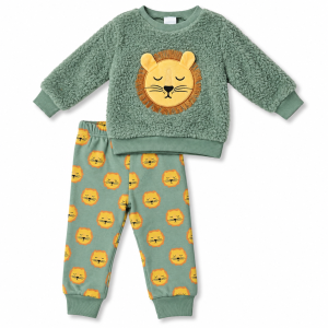 Ensemble Bébé Lion Douillet 2 Pièces – Vert Sauge