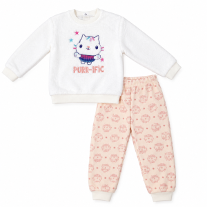 Ensemble fille motif petit chat rose & blanc 🐱💕