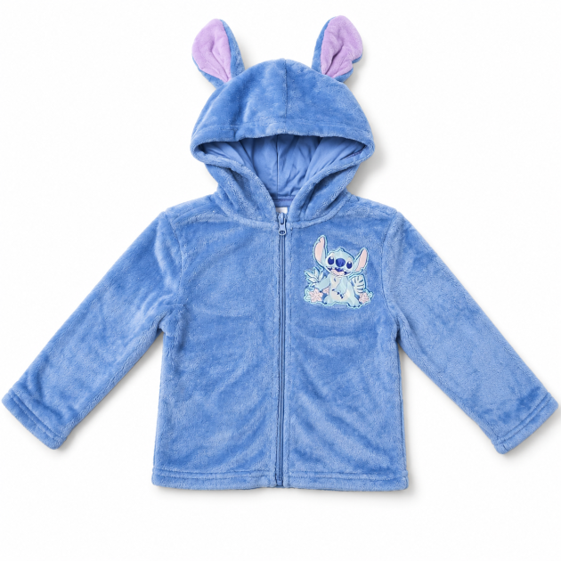 Veste Polaire fille Bleue à Capuche – Stitch 💙
