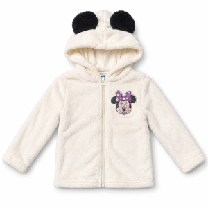 Veste Douce Fille à Capuche avec Oreilles – Écru