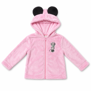 Veste Polaire Bébé Fille Rose à Capuche Minnie