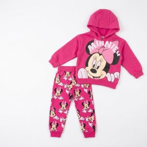 Ensemble à capuche Minnie Mouse rose pour fille – Sweat et pantalon